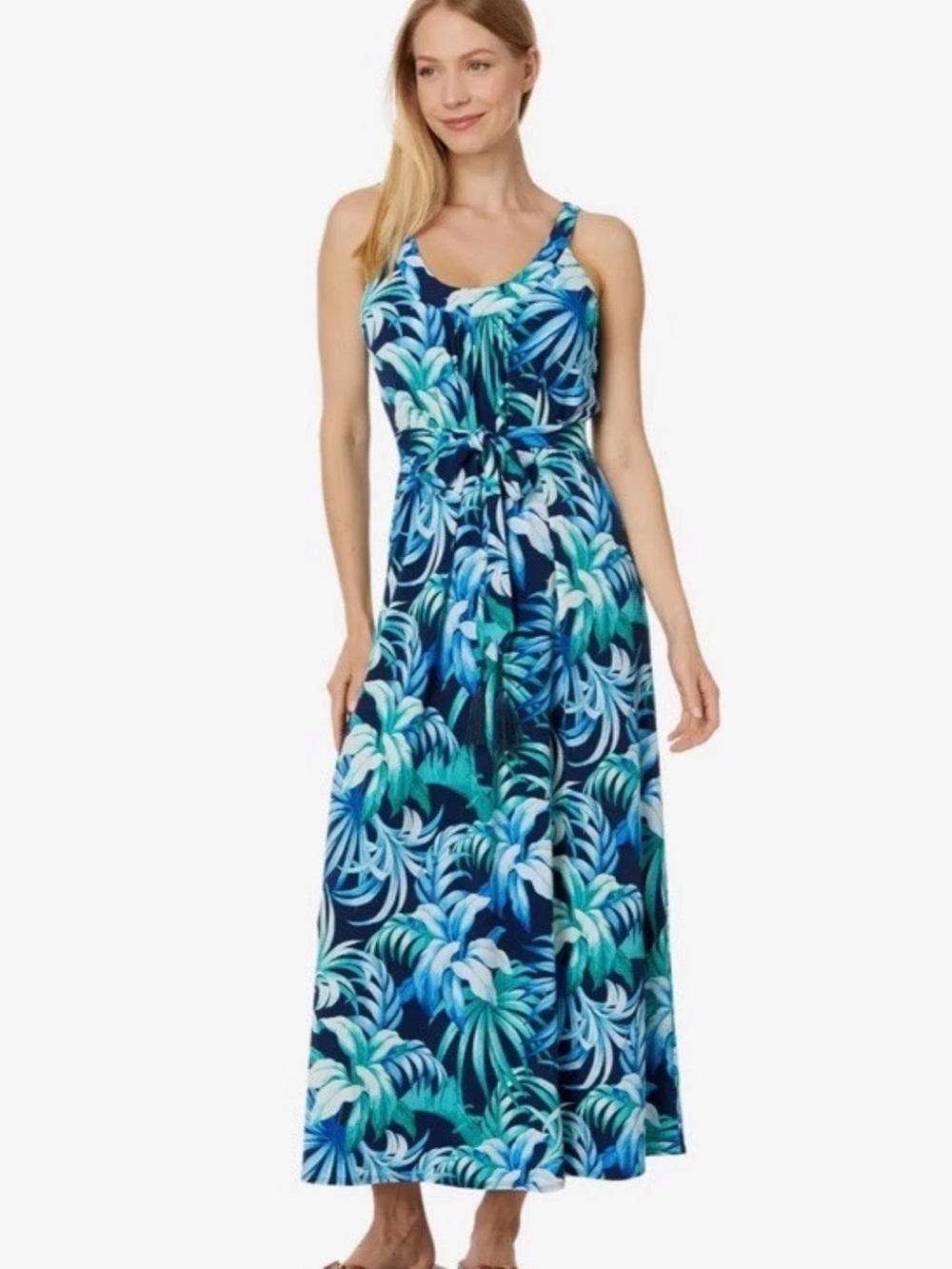 NWT Tommy Bahama Women’s Legendary Leaves Maxi Dress In Carmela fabric Size L